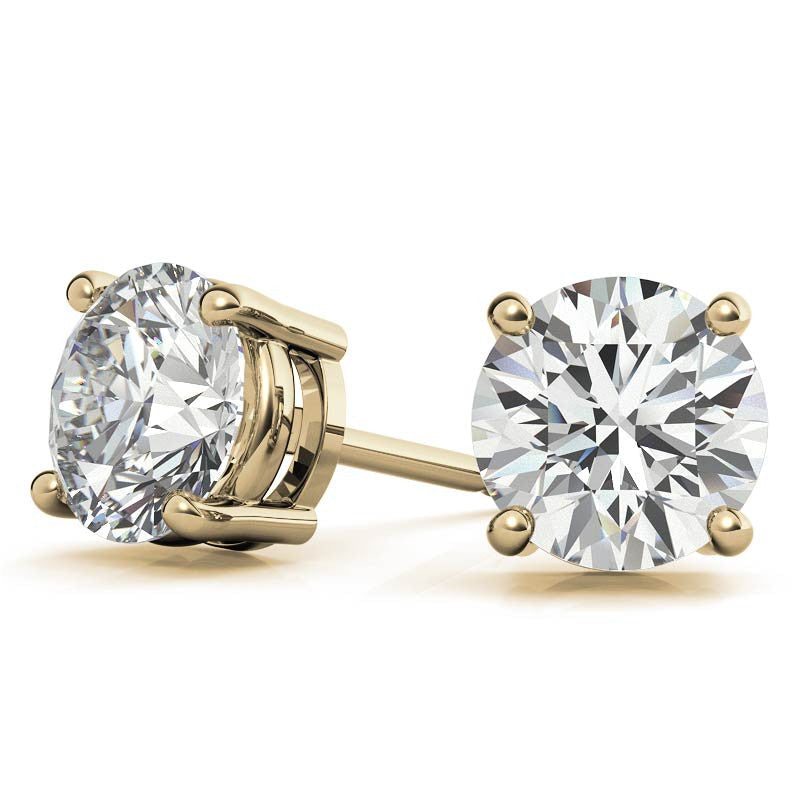 AGI Certified 2.00 CTW Lab Grown Diamond (G/VS) Stud Earrings in 14K Yellow or White Gold - Image 7