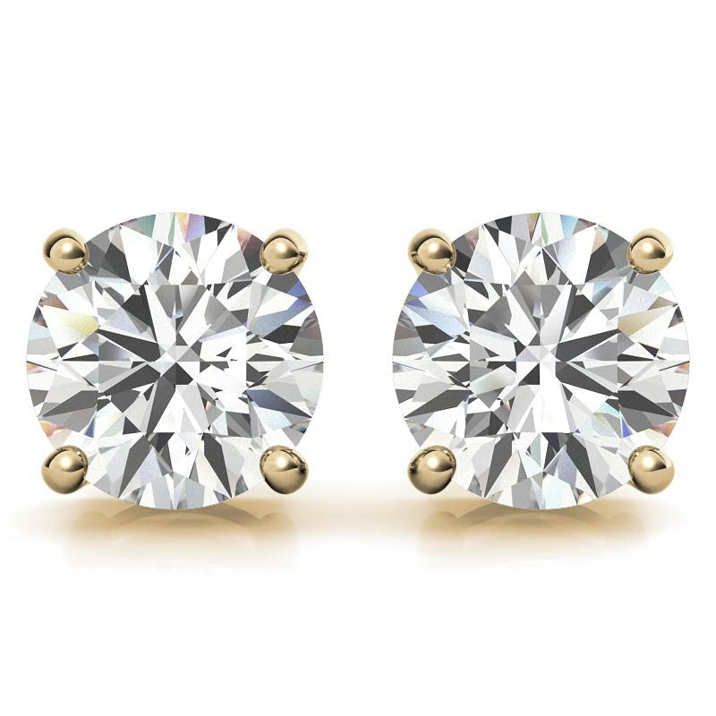 AGI Certified 2.00 CTW Lab Grown Diamond (G/VS) Stud Earrings in 14K Yellow or White Gold - Image 5