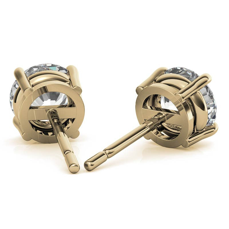 AGI Certified 2.00 CTW Lab Grown Diamond (G/VS) Stud Earrings in 14K Yellow or White Gold - Image 4