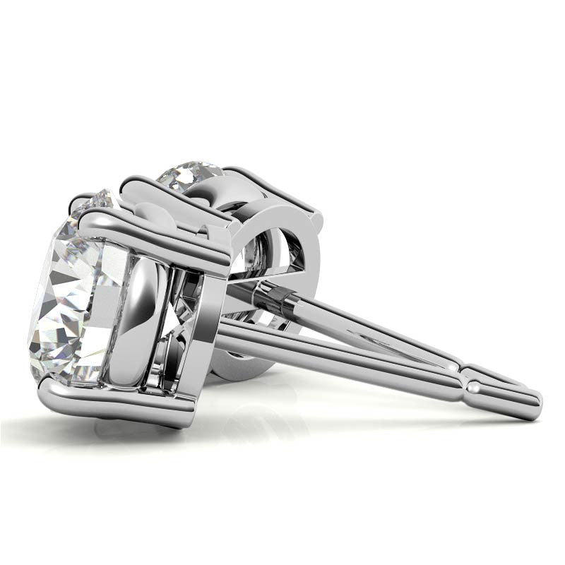 AGI Certified 2.00 CTW Lab Grown Diamond (G/VS) Stud Earrings in 14K Yellow or White Gold - Image 3