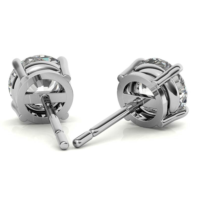 AGI Certified 2.00 CTW Lab Grown Diamond (G/VS) Stud Earrings in 14K Yellow or White Gold - Image 2